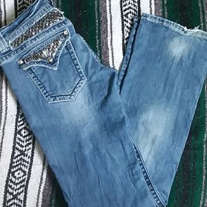 Miss Me stud and sequin bootcut jeans